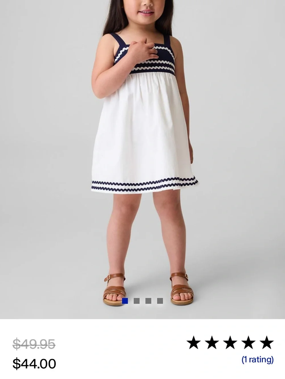 Baby Gap size 5 Navy and White Ruffle-Trim Sundress